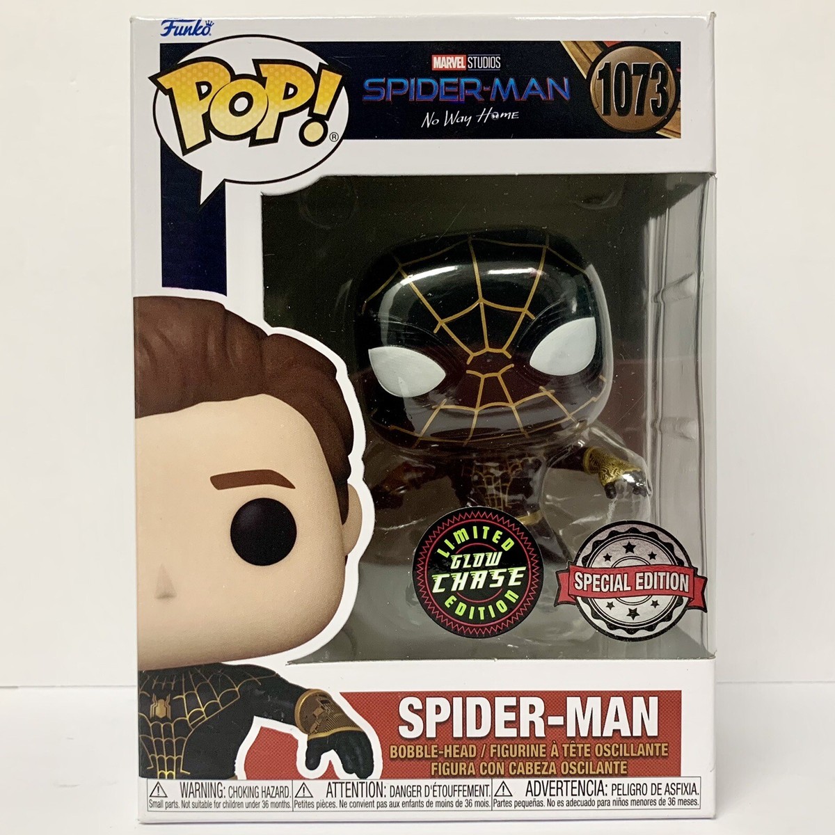 funko POP 1073 スパイダーマン　通常版&蓄光チェイス版 Funko POP! Marvel Spiderman No Way Home Spider-Man 1073