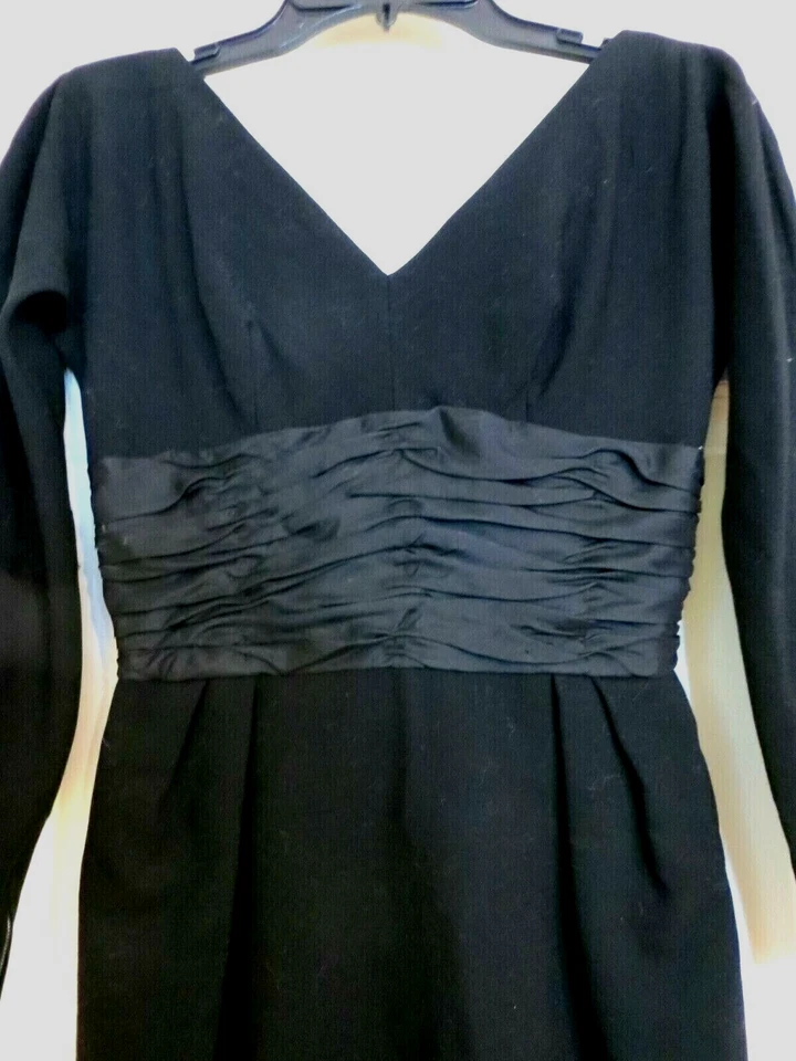 Винтажный 50-х Mam'selle черный песочные часы Bombshell шевелиться платье коктейльное вечернее - Изображение 3 из 4