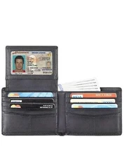 Billetera Hombre Carteras De Cuero Men Minimalista Delgadas Bloqueo Rfid Para-US