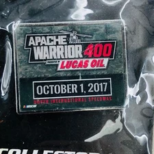 2017 NASCAR Apache Warrior 400 Lucas Oil Dover International Speedway Race Pin