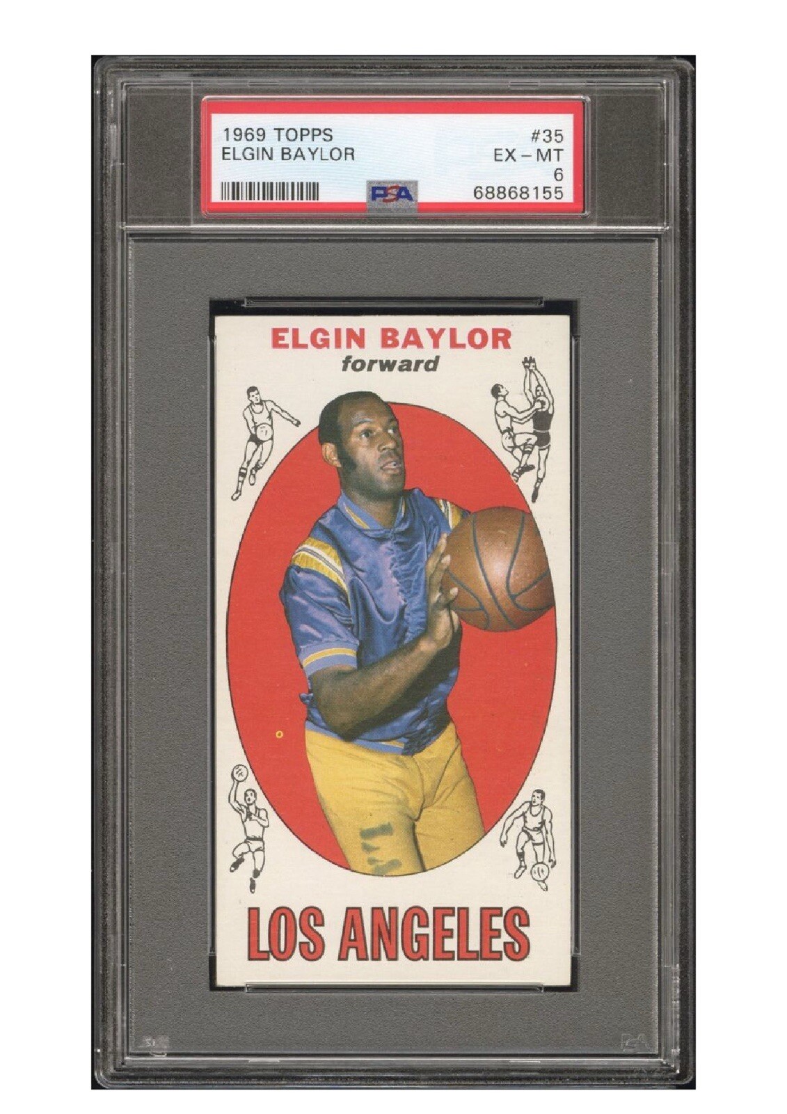 1969 Topps Basketball Elgin Baylor Rookie Card #35 PSA 6