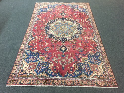 sale semi antique hand knotted persian mashad floral rug carpet