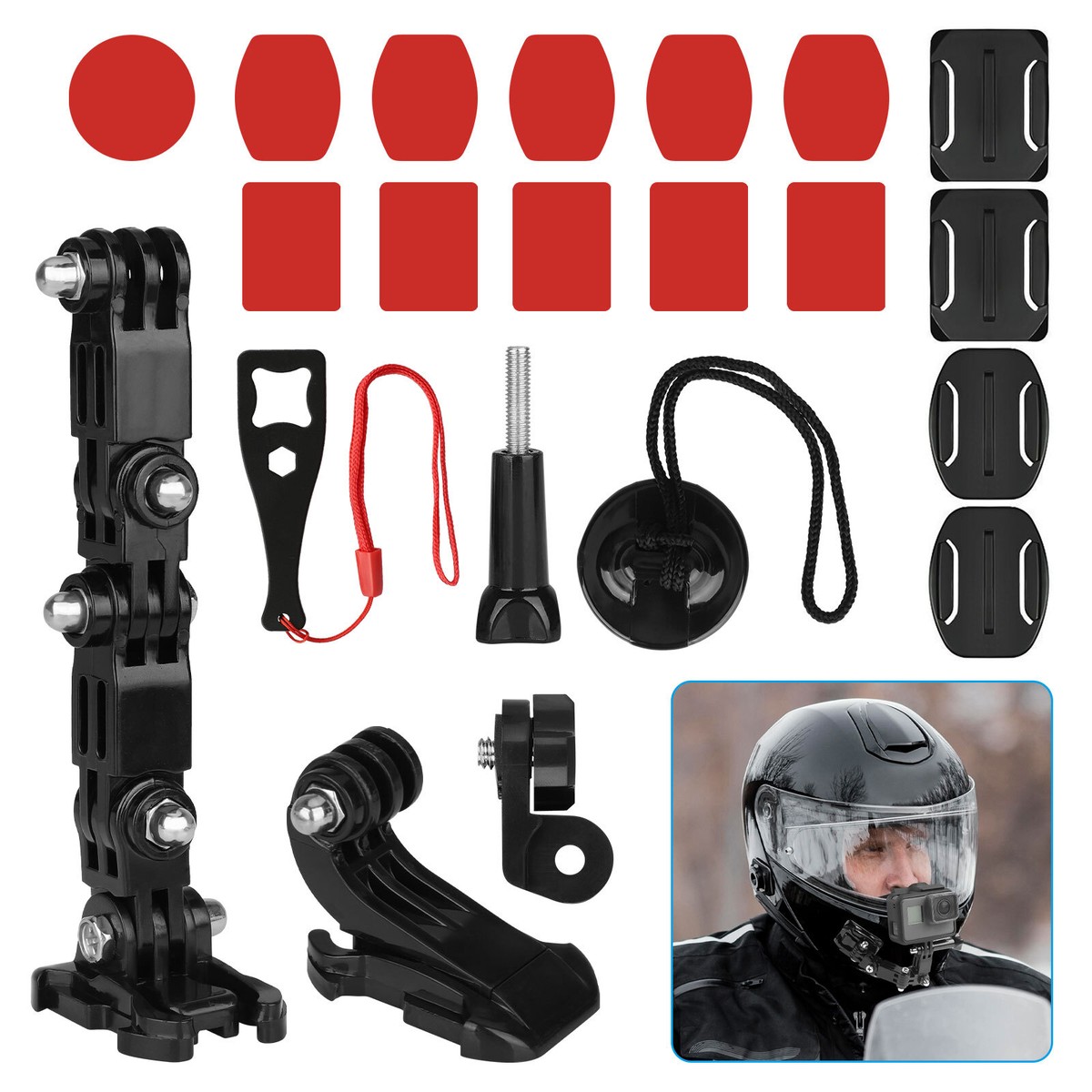 Helmet Chin Mount Kit for GoPro Hero 6/5/4 Sports Camera