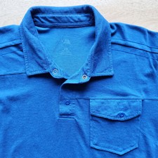 The North Face Polo Shirt Short Sleeve Pocket Cotton Blend Navy Blue Men Sz.L
