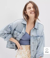 AE Cropped Denim Jacket womens XS