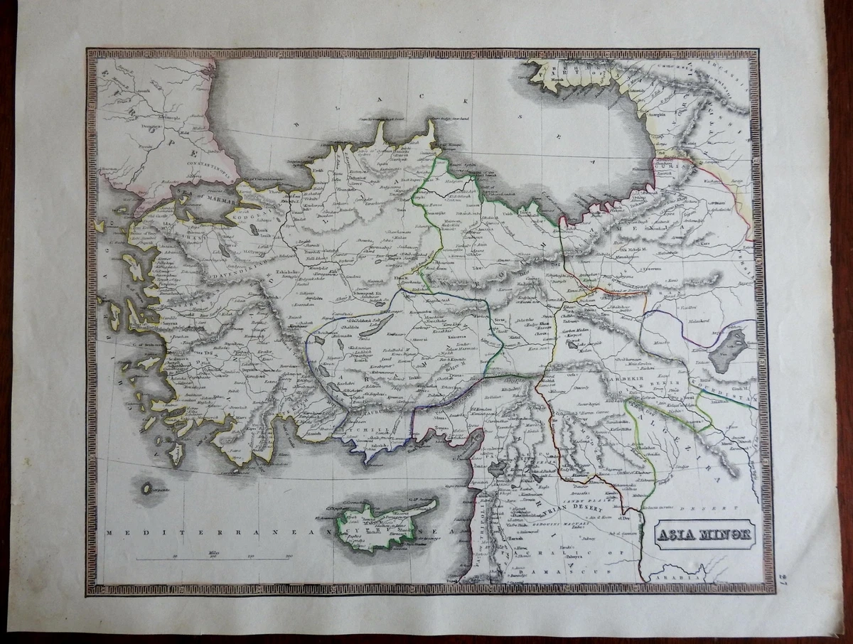 Anatolia Asia Minor Turkey Cyrpus Black Sea Constantinople 1846 scarce map  | eBay