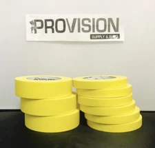 3M YELLOW 6654 1-1/2" MASKING TAPE 3 ROLLS 6652 3/4” MASKING TAPE 6 ROLLS