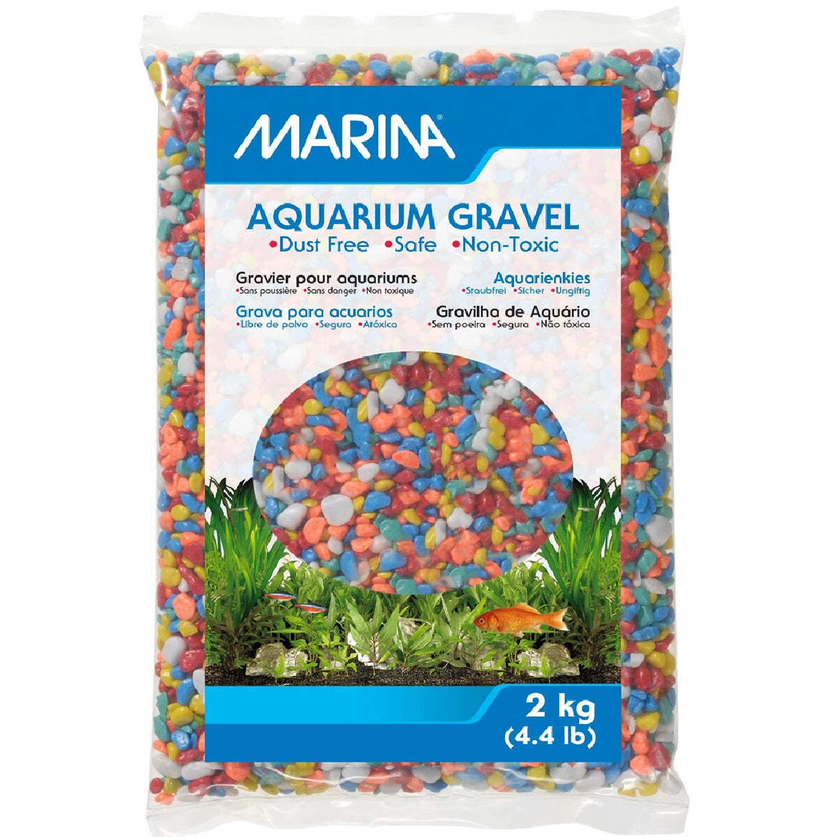 AQUARIUM GRAVEL RAINBOW - (2kg) - Marina Aqua Fish Terrain Pet Substrate Stones
