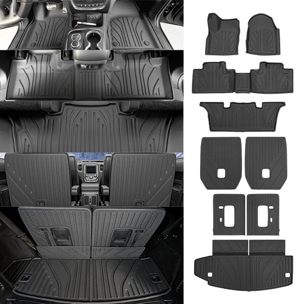 For 2016-2026 Dodge Durango Floor Mats Backrest Mat Trunk Cargo Liners TPE
