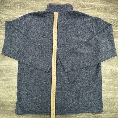 Orvis Sweater Mens Large Blue 1/4 Zip Knit Elbow Patches Rugged Outdoors Casual - Picture 11 of 13