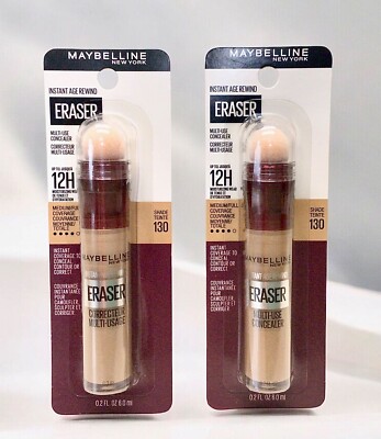 2 Maybelline Instant Age Rewind Eraser Dark Circle Treatment Concealer~130 Mediu