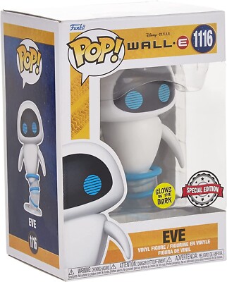 Funko Pop DISNEY PIXAR WALL-E eve 1116 Sticker Special Edition Glows in the dark