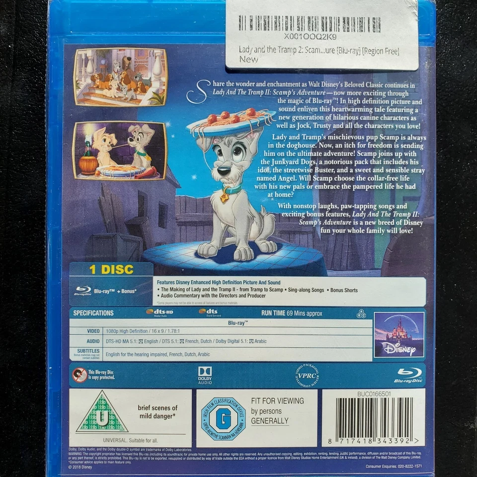 Lady and the Tramp 2: Scamp's Adventure [Blu-ray] [Region Free] Disney Universal - Image 2 of 4