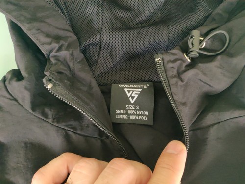 Chaqueta rompevientos para mujer CivilSaints ropa de calle para correr negra plateada reflectante - Imagen 5 de 8