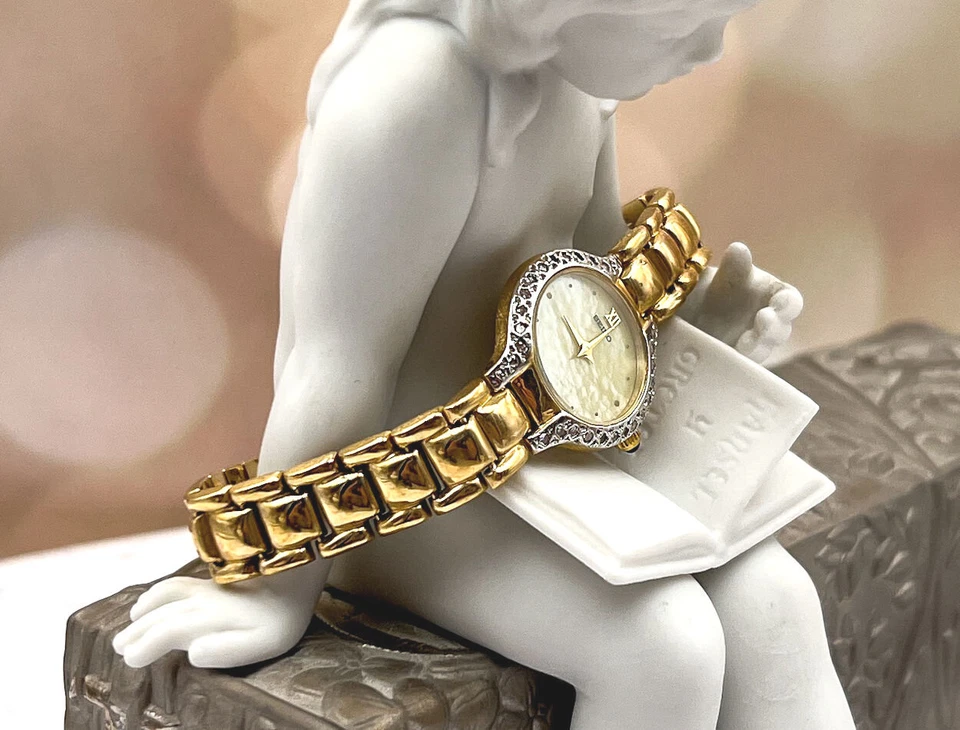 Reloj de cuarzo vintage Seiko (LD4018B) oro 14K con bisel de diamantes*25,1 Gms*Reg. $4000 Foto 2 de 4