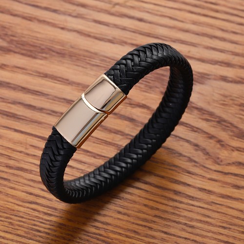 Fashion Men's Multi-Layer PU Leather Bracelet Magnetic Clasp Vintage Bangle - Bild 9 von 16
