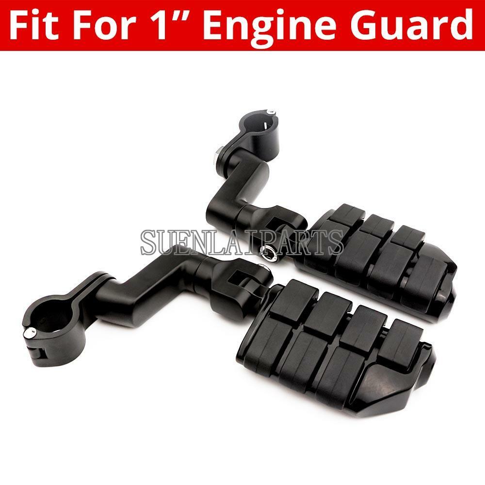 1" Black Highway Foot Pegs Mount For Honda Gold Wing F6B 1100 1200 1500