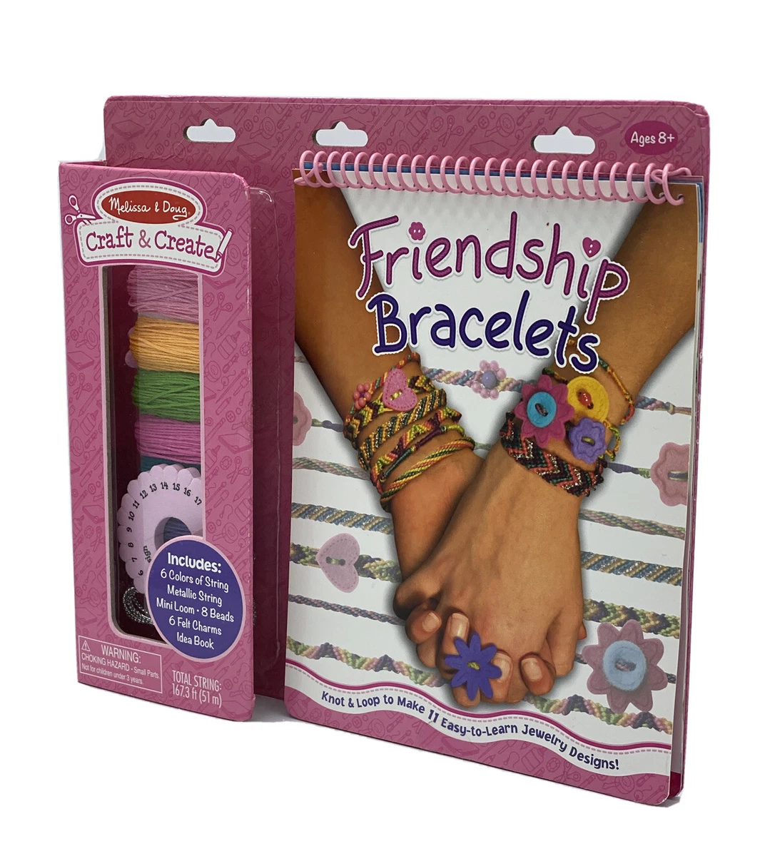 Melissa and Doug Craft and Create Friendship Bracelets Book and Craft Kit  NEW