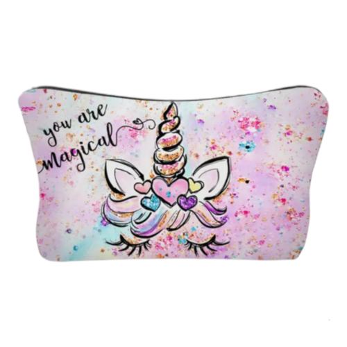 Unicorn Make Up Bag, Pencil Case Travel Bag Girls Kids Woman's Xmas Gift - Afbeelding 1 van 4