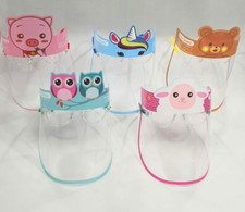 Face Shield For Kids Anti Fog for School Use Ages 2-10 Pack of 10 Bear Style