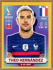 2022 Qatar Gold Panini World Cup Sticker Theo Hernandez France FRA 6 Exclusive