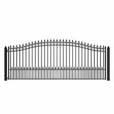 ALEKO Prague Style Garden Yard Steel Single Swing 16 ft Driveway Gate Black
