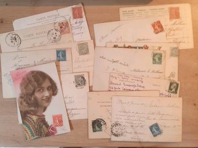 Konvolut 13 Postkarten Anfang 19. Jh.