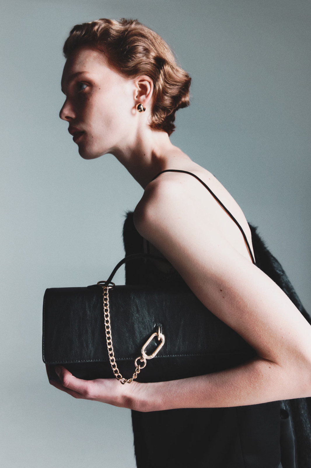 H&M Rectangular Crossbody Bag Black Flap Type & Oval Carabiner Hook thumbnail 6