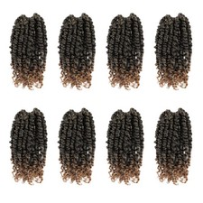 Passion Twist Crochet Hair 6 Inch for Black Women, Pre-twist, T27
