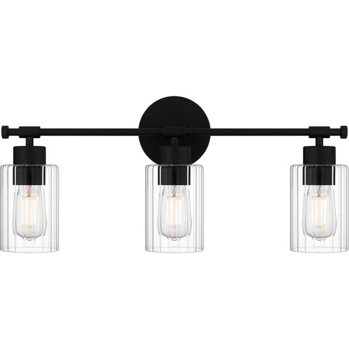 Matte Black Three Light Bath from the Caputo Collection - Picture 1 of 7