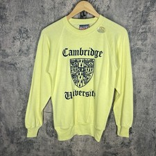 Cambridge University Sweatshirt Vintage Small Yellow 80s England Made