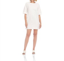 Karen Kane Raglan Sleeve Embellished Knit Dress Off White