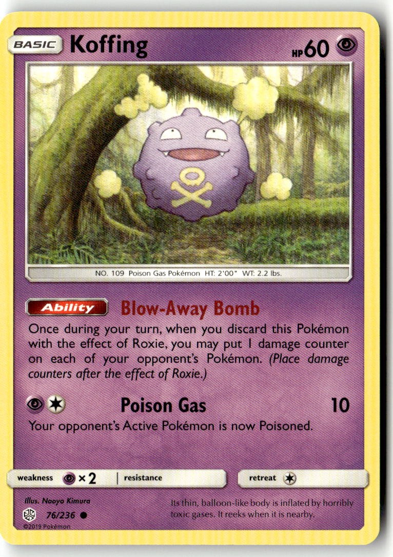 Koffing 76/236 Common SM - Cosmic Eclipse Pokemon Near Mint