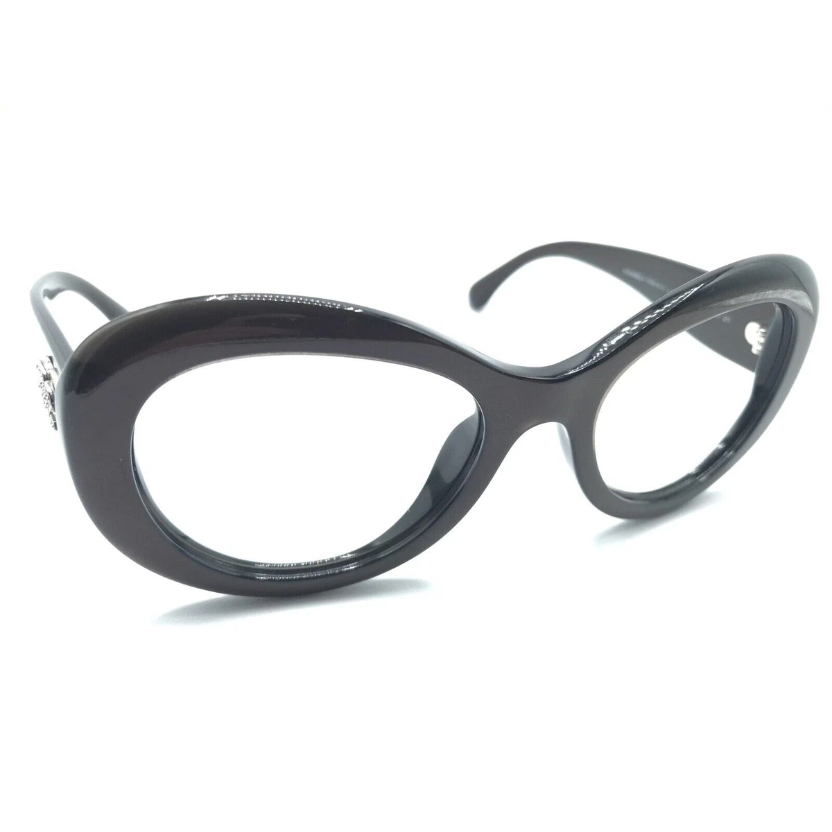 Vintage Chanel round sunglasses black frames purple lens Chanel Rare Purple Tinted Round Black Sunglasses main image 3