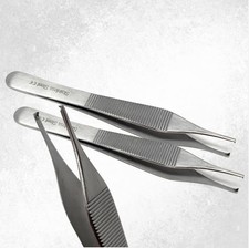 2Pcs ADSON FORCEPS FINE POINT TISSUE 1X2T RAT TEETH SURGICAL INSTRUMENT 4.75"