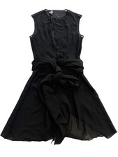 Vintage 1990s Gianni Versace Sheer Silk Chiffon Wrap Mini Dress in Black