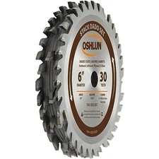 Oshlun 6" 30T stack dado blade w/shim. Professional grade