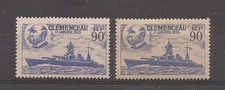 Variété Timbre France 1939 YT n°425 Georges Clémenceau  deux couleurs