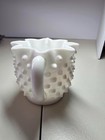 Vtg. Fenton Star  Crimped Edge Hobnail Milk Glass Cream & Sugar Set 1955-1956 — photo 6