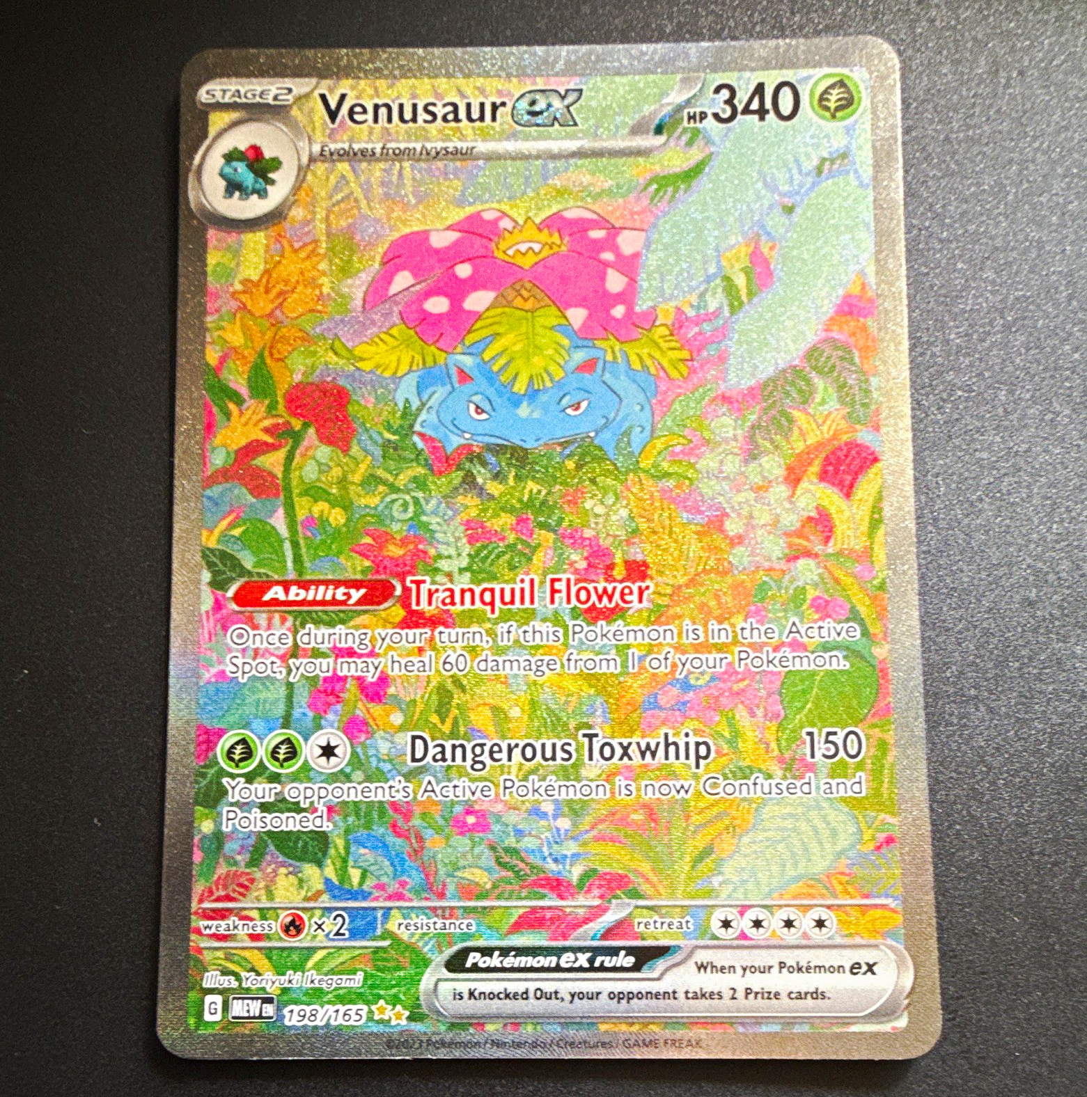 Pokemon TCG Venusaur ex 198/165 SV Scarlet & Violet 151 SIR Full Art Holo