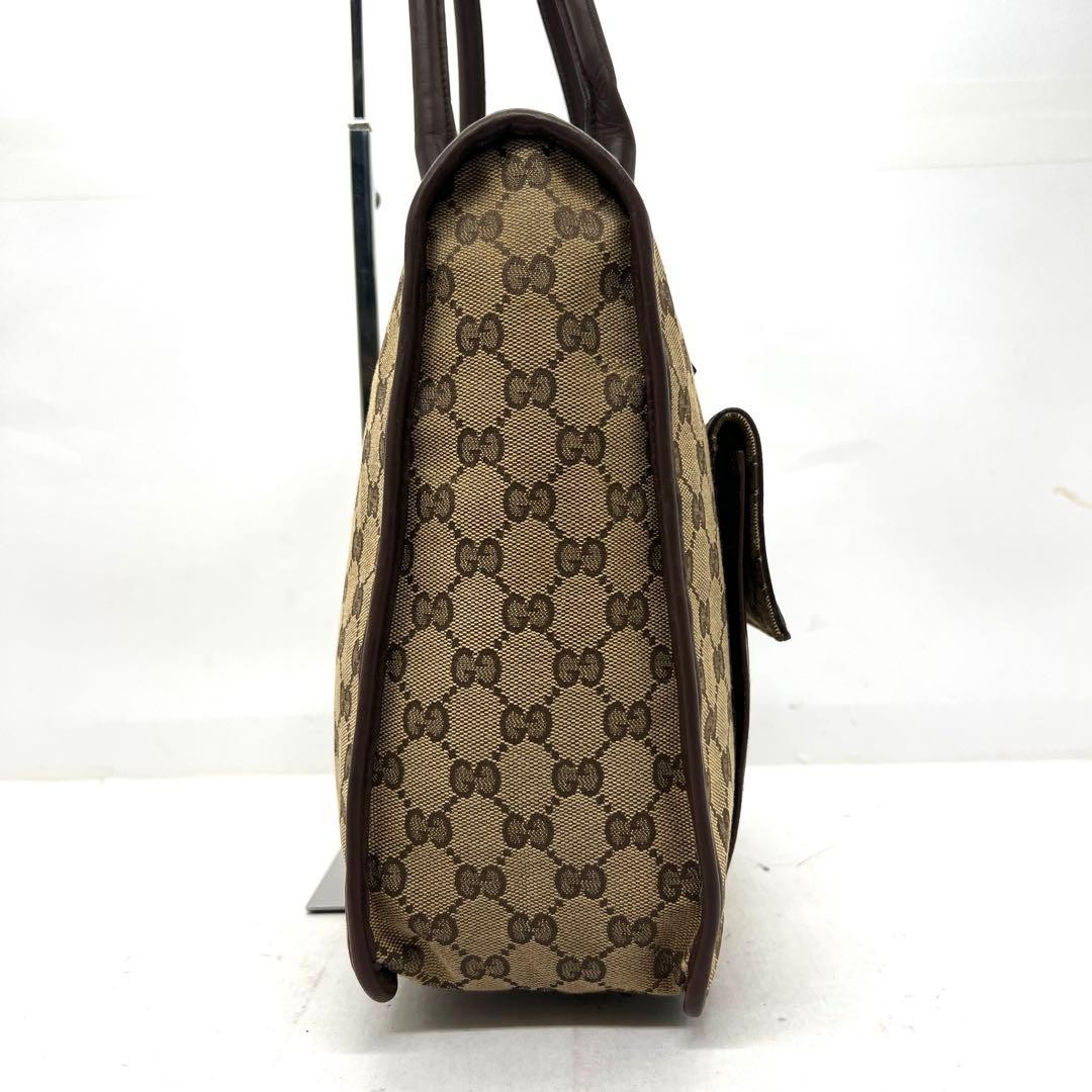 GUCCI GG Pattern Handbag Canvas Leather Brown — image 5