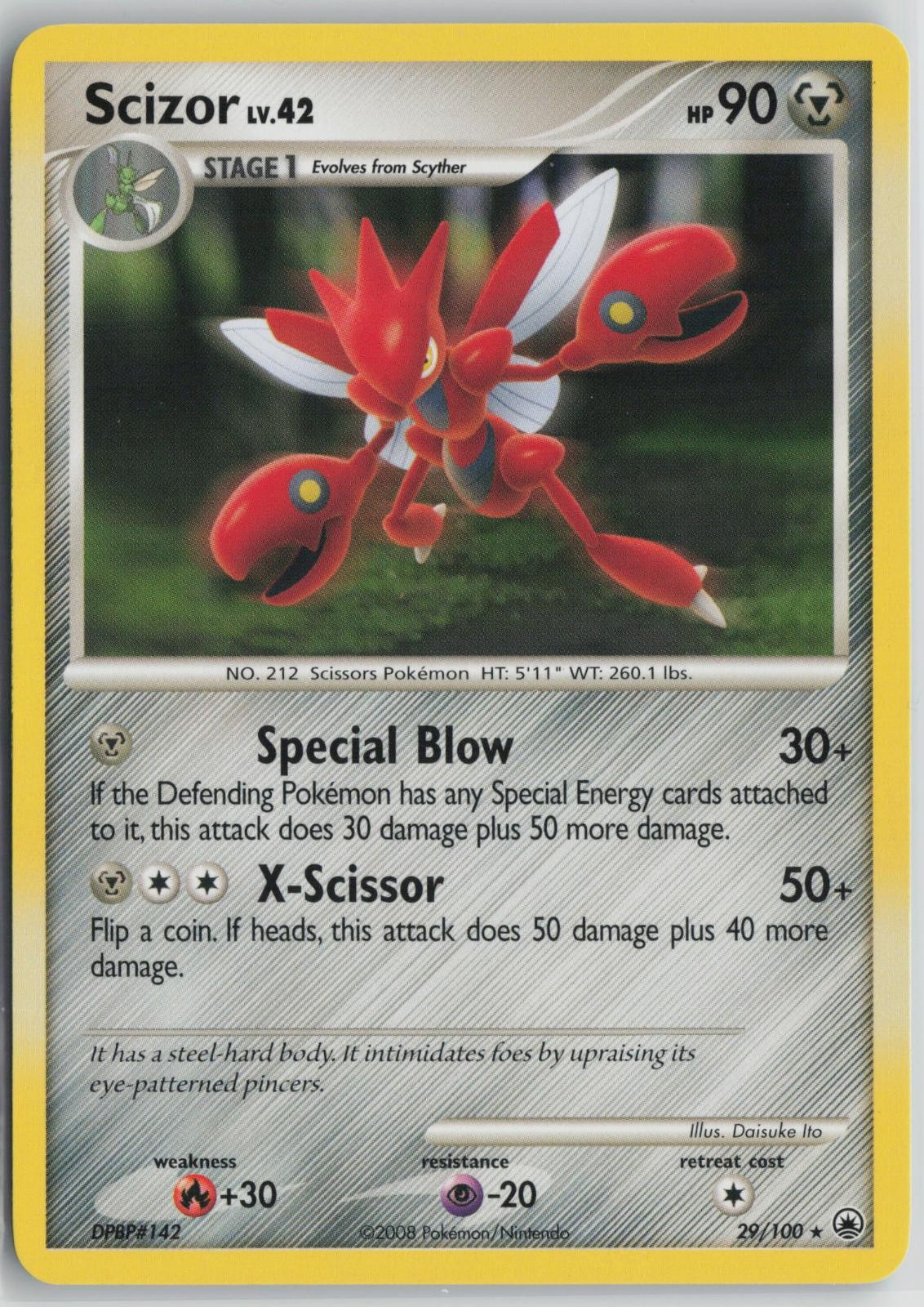 Scizor 29/100 Rare Majestic Dawn Pokemon Near Mint