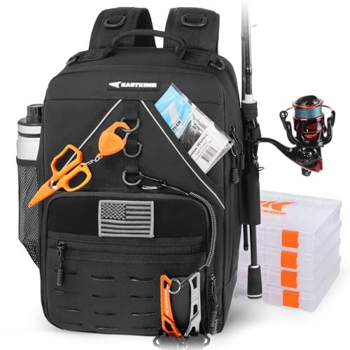 KastKing KarryAll Fishing Tackle Backpack with Rod Holder 4 