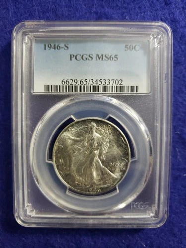 1946 S Half Dollars Liberty Walking PCGS MS65 ~ L👀K SHIPS FREE