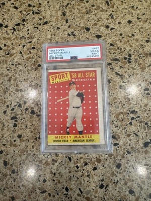 1958 Topps - Sport Magazine '58 All Star Selection Mickey Mantle #487