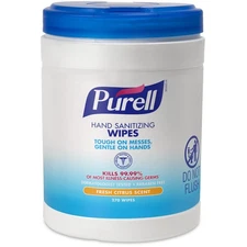 Purell® Hand Sanitizing Wipes, Canister-Case of 6