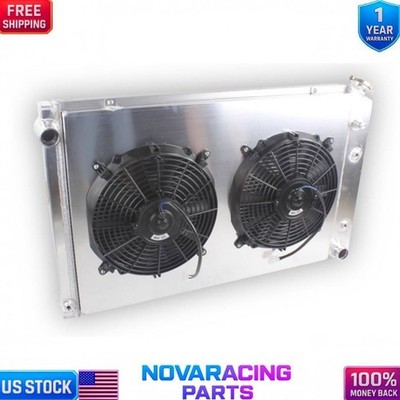 FIT 73-87 CHEVY GMC C10 C20 C30 / 73-91 BLAZER 3 ROW RADIATOR SHROUD 2 FAN