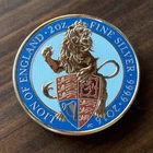 2016 2 oz Silver Queen's Beasts #1 Lion of England / Gold Gilded / L.E. 1000