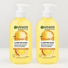 Garnier Skin Active Vitamin C Clarifying Face Wash 2x 200ml Brightens & Purifies