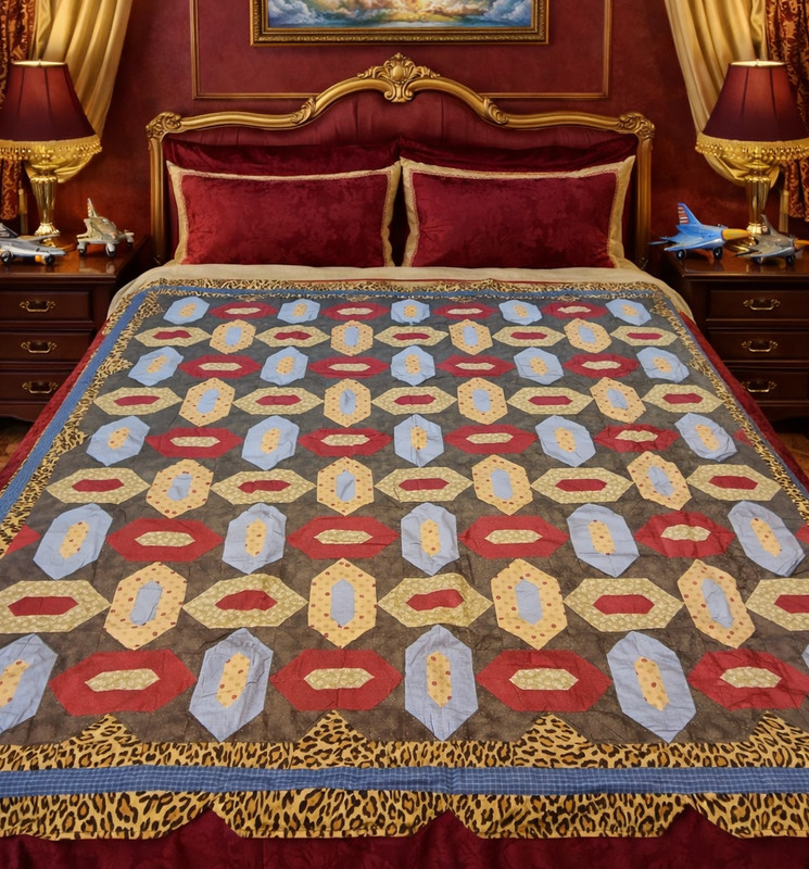Antique Shuttle patt  quilt 87” x 87"